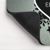 Monogram groen en grijs glitter muismat (Hoek)