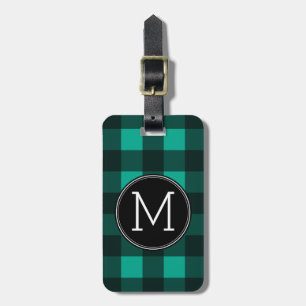 Monogram groen en zwart buffel bagagelabel