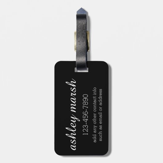 Monogram groen en zwart buffel bagagelabel (Achterkant verticaal)