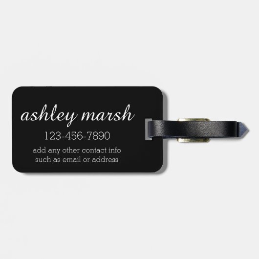 Monogram groen en zwart buffel bagagelabel (Achterkant horizontaal)