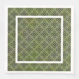 Monogram Groen en Zwart Retropatroon Servet