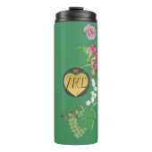 Monogram groen fruit en bloemen thermosbeker (Voorkant)