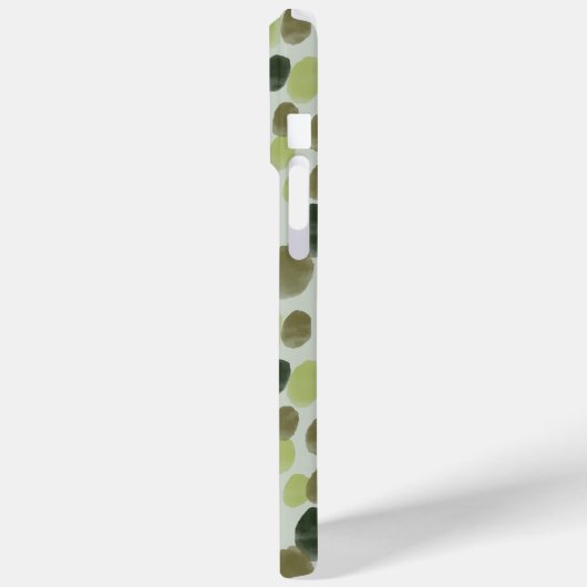 Monogram Groen Modern Waterverf Dot Pattern Case-Mate iPhone Case (Achterkant / Links)