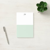 Monogram  Groen Pastel Wit Kleurblok Post-it® Notes (Kantoor)