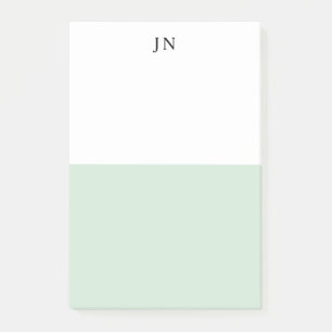 Monogram  Groen Pastel Wit Kleurblok Post-it® Notes