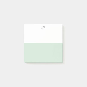 Monogram  Groen Pastel Wit Kleurblok Post-it® Notes