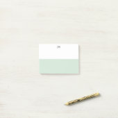 Monogram Groen Pastel Wit Kleurblok Post-it® Notes (Op bureau)