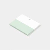 Monogram Groen Pastel Wit Kleurblok Post-it® Notes (Schuin)