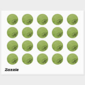 monogram-groen ronde sticker (Vel)