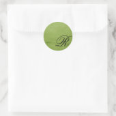 monogram-groen ronde sticker (Tas)