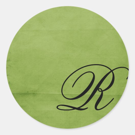 monogram-groen ronde sticker (Voorkant)