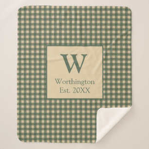 Monogram Groen Tan Beige Buffalo Pond Land Sherpa Deken