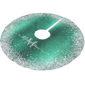 Monogram Groen Zilver Glitter Girly Glam Kerstboom Rok (Gekanteld)