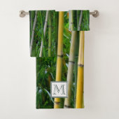 Monogram | Groene Bamboe Forest Botanical Earthy Bad Handdoek (Insitu)