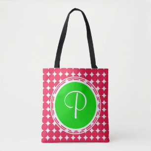 Monogram groene en rode pols draagtas