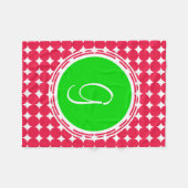Monogram groene en rode pols fleece deken (Voorkant (Horizontaal))