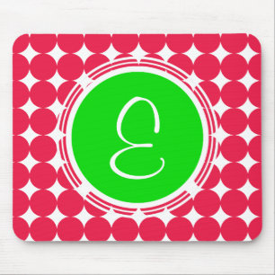 Monogram groene en rode pols muismat