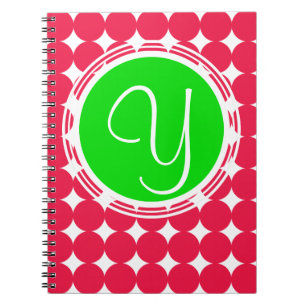 Monogram groene en rode pols notitieboek