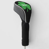 Monogram Groene Ierse Klaver Golfheadcover (Schuin)
