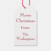 Monogram Groene Kerstmis Gift Label Cadeaulabel (Voorkant)