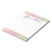Monogram Groene Roze Ikat Circles Geometrisch Patr Notitieblok (Gedraaid)