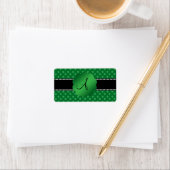 Monogram groene shamrocks etiket (Insitu)