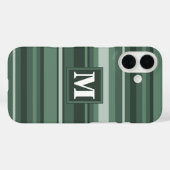Monogram groene strepen Case-Mate iPhone case (Achterkant (horizontaal))