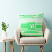 Monogram groene strepen kussen (Stoel)
