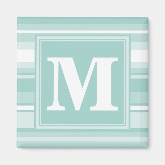 Monogram groene strepen magneet (Voorkant)