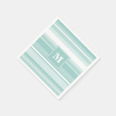 Monogram groene strepen servetten (Hoek)