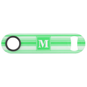 Monogram groene strepen speed flessenopener