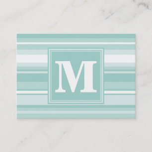 Monogram groene strepen visitekaartje