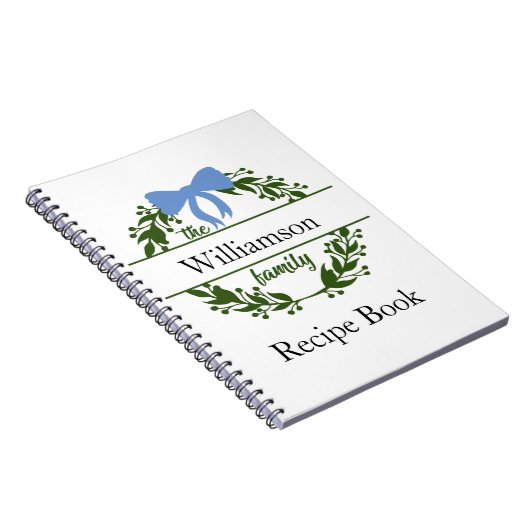 Monogram Groene Weer Familienaam Recipe Multomap Notitieboek (Rechterzijde)
