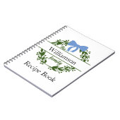 Monogram Groene Weer Familienaam Recipe Multomap Notitieboek (Linkerzijde)