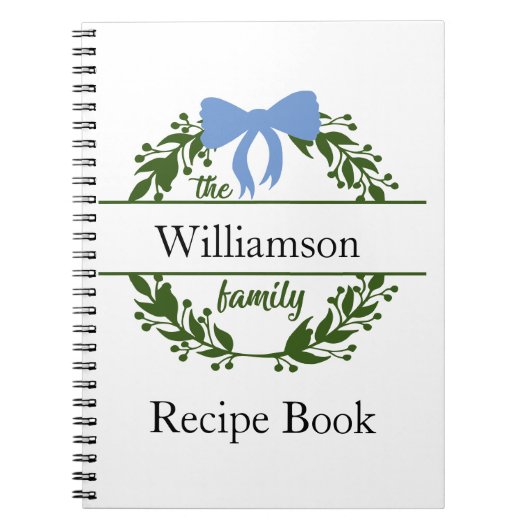 Monogram Groene Weer Familienaam Recipe Multomap Notitieboek (Voorkant)