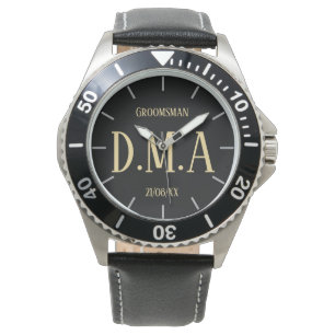 Monogram Groomsman Bestman Father Groom Bride Horloge