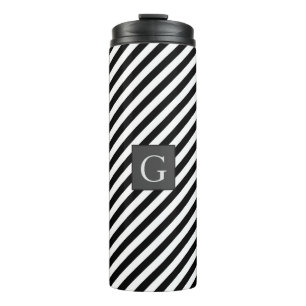 Monogram Groomsmen Best Man Father Groom Stripes Thermosbeker