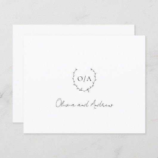 Monogram grote budget bruiloft Hartelijk dank (Voorkant / Achterkant)