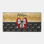 Monogram grote rode stropdas van de zilvervlinder bureaumat (Voorkant)