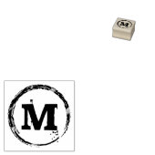 Monogram grunge cirkel 	rubberstempel (Gestempeld)