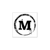 Monogram grunge cirkel 	rubberstempel (Afrduk)