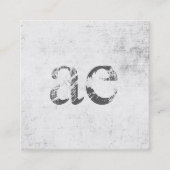 Monogram Grunge Textuur Vierkante Visitekaartje (Voorkant)