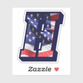 Monogram H Amerikaanse vlag H Initiaal Verenigde S Sticker (Vel)