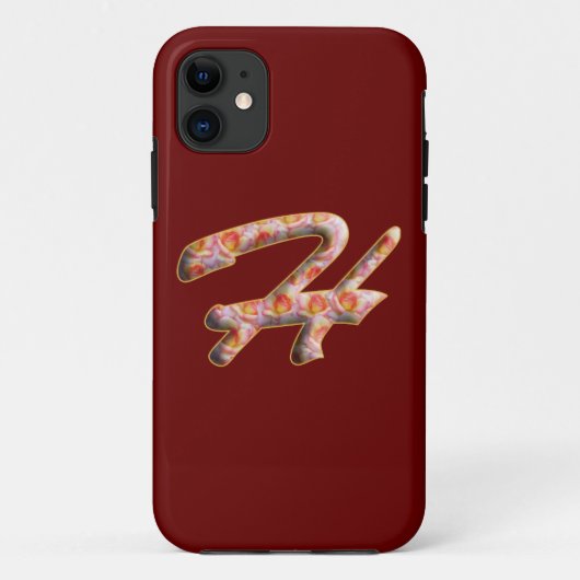 Monogram H in Rozen Patroon Iphone 5 Hoesje (Achterkant)
