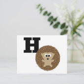 Monogram H is voor egel Briefkaart (Staand voorkant)