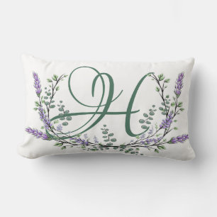 Monogram H Lavender Eucalyptus Kussen