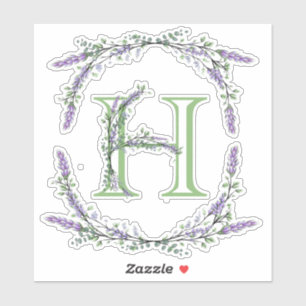 Monogram H Lavender Eucalyptus Sticker