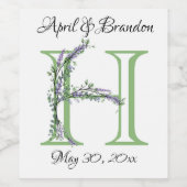 Monogram H Lavender Eucalyptus Wijn Etiket (Enkel label)