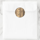 Monogram H NONMETALLIC Bronze Envelope Seal Ronde Sticker (Tas)