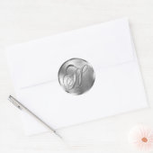 Monogram H NONMETALLIC Silver Envelope Seal Ronde Sticker (Envelop)